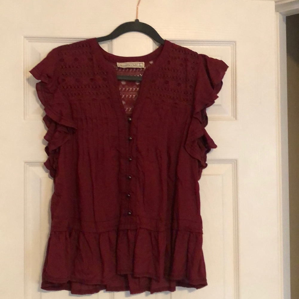 Abercrombie short sleeved blouse size large